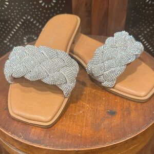Silver Braided Women's Sandals